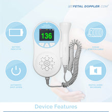 Load image into Gallery viewer, FD200 Fetal Doppler, Baby Heartbeat Monitor